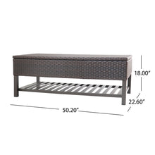 Load image into Gallery viewer, Regent - Storage Bench With Metal Rack - Brown Multi