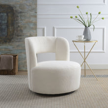 Load image into Gallery viewer, Swivel Comfy Round Barrel Chair With Soft Teddy Fabric For Living Room