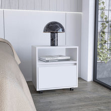 Load image into Gallery viewer, 21" One Drawer Faux Wood Nightstand - White