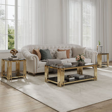 Load image into Gallery viewer, Square End Table With Tempered Glass Top For Living Room