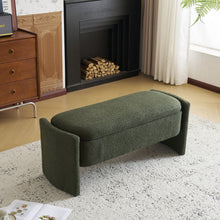 Load image into Gallery viewer, Elegant Long Shaped Storage Ottoman Bench, Boucle Material, Simple And Grand Design - Dark Green