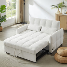 Load image into Gallery viewer, Loveseat Sofa Pull-Out Bed With Adjustable Backrest, 3 USB Ports And 2 Lumbar Pillows For Living Room