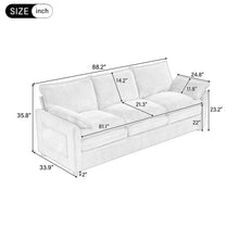 Load image into Gallery viewer, Modern 3 Seater Sofa With Side Storage Pockets For Living Room