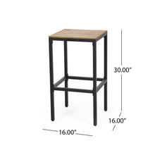 Load image into Gallery viewer, Outdoor Bar Stool With Slat Design And Metal Frame (Set of 2)