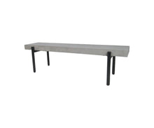 Load image into Gallery viewer, 63" Gray and Black Concrete Dining Bench
