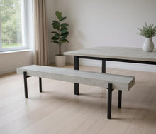 Load image into Gallery viewer, 63" Gray and Black Concrete Dining Bench
