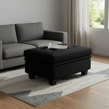 Load image into Gallery viewer, Velvet Tufted Storage Ottoman (714389) - Black
