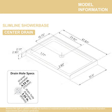 Load image into Gallery viewer, Shower Base, Center Drain With Durable Construction - Gloss White