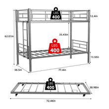 Load image into Gallery viewer, Bunk Bed For Kids, Convertible Frame With Ladders & Guardrail