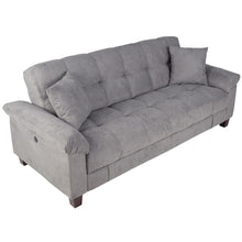 Load image into Gallery viewer, Adjustable Sofa With Hidden Storage And USB Port, Plush Cube Pattern Couch With Pillows - Gray