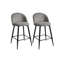 Load image into Gallery viewer, Steel Low Back Counter Height Bar Chairs (Set of 2) - Gray And Black