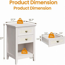 Load image into Gallery viewer, Nightstand With 2 Drawers Bedside Table