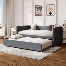 Load image into Gallery viewer, Modern Style Upholstered Daybed With Trundle For Guest Room, Small Bedroom