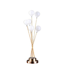 Load image into Gallery viewer, 28" Yellow Gold Six Light Globe Desk or Table Lamp