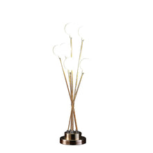 Load image into Gallery viewer, 28" Yellow Gold Six Light Globe Desk or Table Lamp