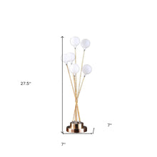 Load image into Gallery viewer, 28" Yellow Gold Six Light Globe Desk or Table Lamp