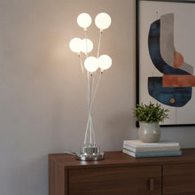 Load image into Gallery viewer, 28" Silver Chrome Six Light Globe Desk or Table Lamp