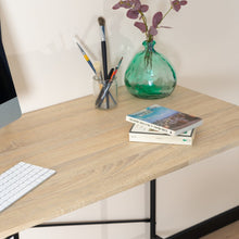 Load image into Gallery viewer, 48" Natural and Black Wood and Aluminum Computer Desk