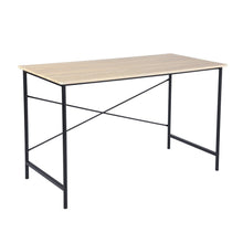 Load image into Gallery viewer, 48" Natural and Black Wood and Aluminum Computer Desk