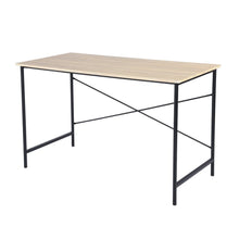 Load image into Gallery viewer, 48" Natural and Black Wood and Aluminum Computer Desk