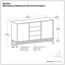 Load image into Gallery viewer, Banting - Sideboard With Centre Drawers