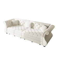 Load image into Gallery viewer, Oversized Chesterfield Pull Out Sofa Bed, Roll Arm Couch With Flower Tufting For Living Room