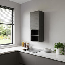 Load image into Gallery viewer, 12" Gray Wood Floating Single Door Bathroom Vanity