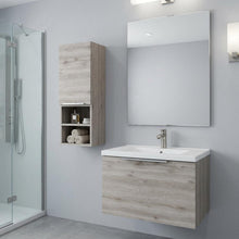 Load image into Gallery viewer, 12" Light Gray Wood Floating Single Door Bathroom Vanity