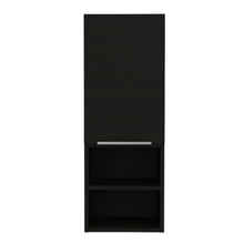 Load image into Gallery viewer, 12" Black Laminate Accent Cabinet With Three Shelves