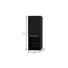Load image into Gallery viewer, 12" Black Laminate Accent Cabinet With Three Shelves