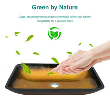 Load image into Gallery viewer, Gradient Tempered Glass Vessel Sink With Pop-Up Drain