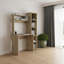 Load image into Gallery viewer, 40" Natural Computer Desk With Hutch