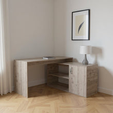 Load image into Gallery viewer, 60" Light Gray L Shape Computer Desk
