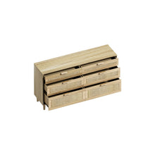 Load image into Gallery viewer, Rattan Six Drawer Double Dresser (716337) - Natural
