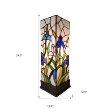 Load image into Gallery viewer, 18" Tiffany Style Floral Dark Brown Base Table Lamp