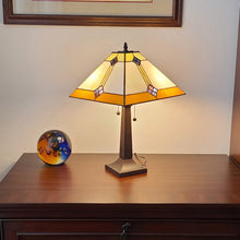 Load image into Gallery viewer, 21" Dark Brown Metal Two Light Candlestick Table Lamp With Beige Shade