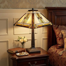 Load image into Gallery viewer, 22" Dark Brown Metal Two Light Candlestick Table Lamp With Beige Shade