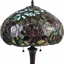 Load image into Gallery viewer, 24" Dark Brown Metal Two Light Candlestick Table Lamp With Red Dome Shade