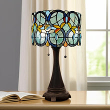 Load image into Gallery viewer, 22" Dark Brown Metal Two Light Candlestick Table Lamp With Green Shade