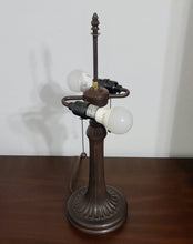 Load image into Gallery viewer, 23" Dark Brown Metal Two Light Candlestick Table Lamp With White Shade