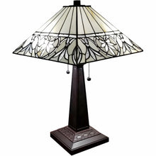 Load image into Gallery viewer, 22" Dark Brown Metal Two Light Candlestick Table Lamp With White Shade