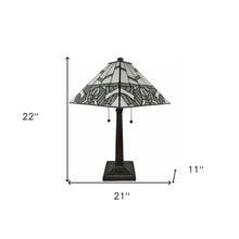 Load image into Gallery viewer, 22" Dark Brown Metal Two Light Candlestick Table Lamp With White Shade
