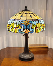 Load image into Gallery viewer, 23" Dark Brown Metal Two Light Candlestick Table Lamp With Green Shade