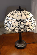 Load image into Gallery viewer, 23" Dark Brown Metal Two Light Candlestick Table Lamp With White Shade