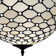 Load image into Gallery viewer, Black and White Tiffany Style Two Light Semi Flush Ceiling Lamp