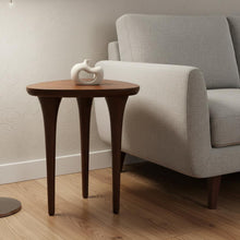 Load image into Gallery viewer, 22" Wood Pedestal End Table - Brown