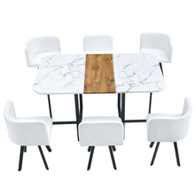 Load image into Gallery viewer, Modern Minimalist Marble Pattern Joinery Dining Table With Dining Chairs
