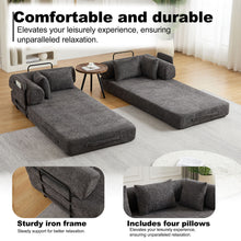 Load image into Gallery viewer, Convertible Sleeper Sofa Bed With Cylindrical Pillow