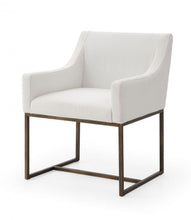 Load image into Gallery viewer, Upholstered Fabric Dining Arm Chair - White