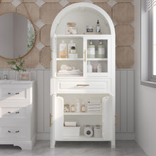 Load image into Gallery viewer, Arched Kitchen Pantry Cabinet With Adjustable Shelves & Barn Door Design